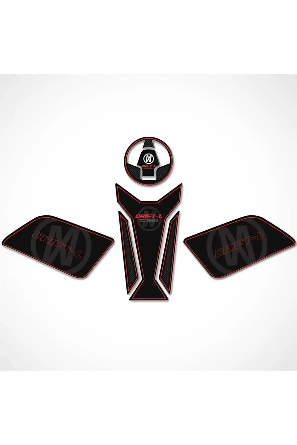 Redline Grafik Mondial Drift L Tank Pad Set: Dayanıklı ve Estetik Motosiklet Koruma Aksesuarı