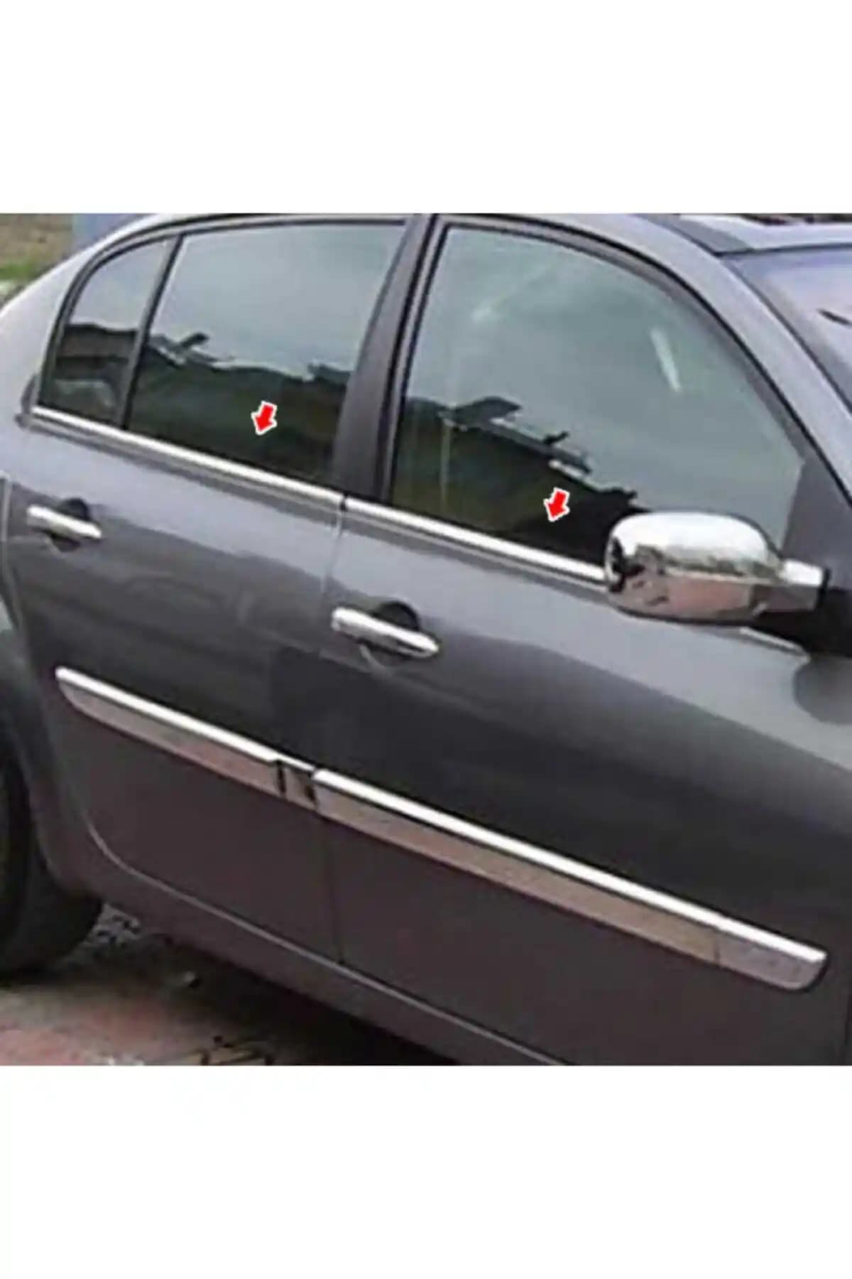 Renault Megane 2 Sedan Krom Cam Çıtası Seti Modern ve Şık Görünüm İçin Uygun