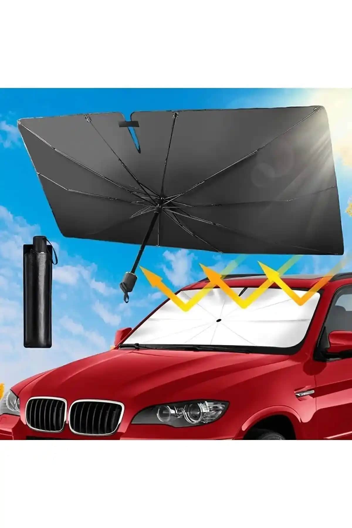 Tiger Marketing Küçük Boy Araba Ön Cam Şemsiyesi Güneşten Koruma ve Konfor Artırıcı Ürün