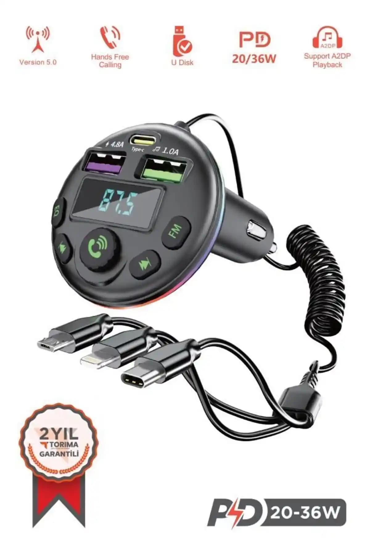 Torima G14 36W PD Hızlı Şarj ve Bluetooth FM Transmitter ile Araç İçi Eğlence Çözümü