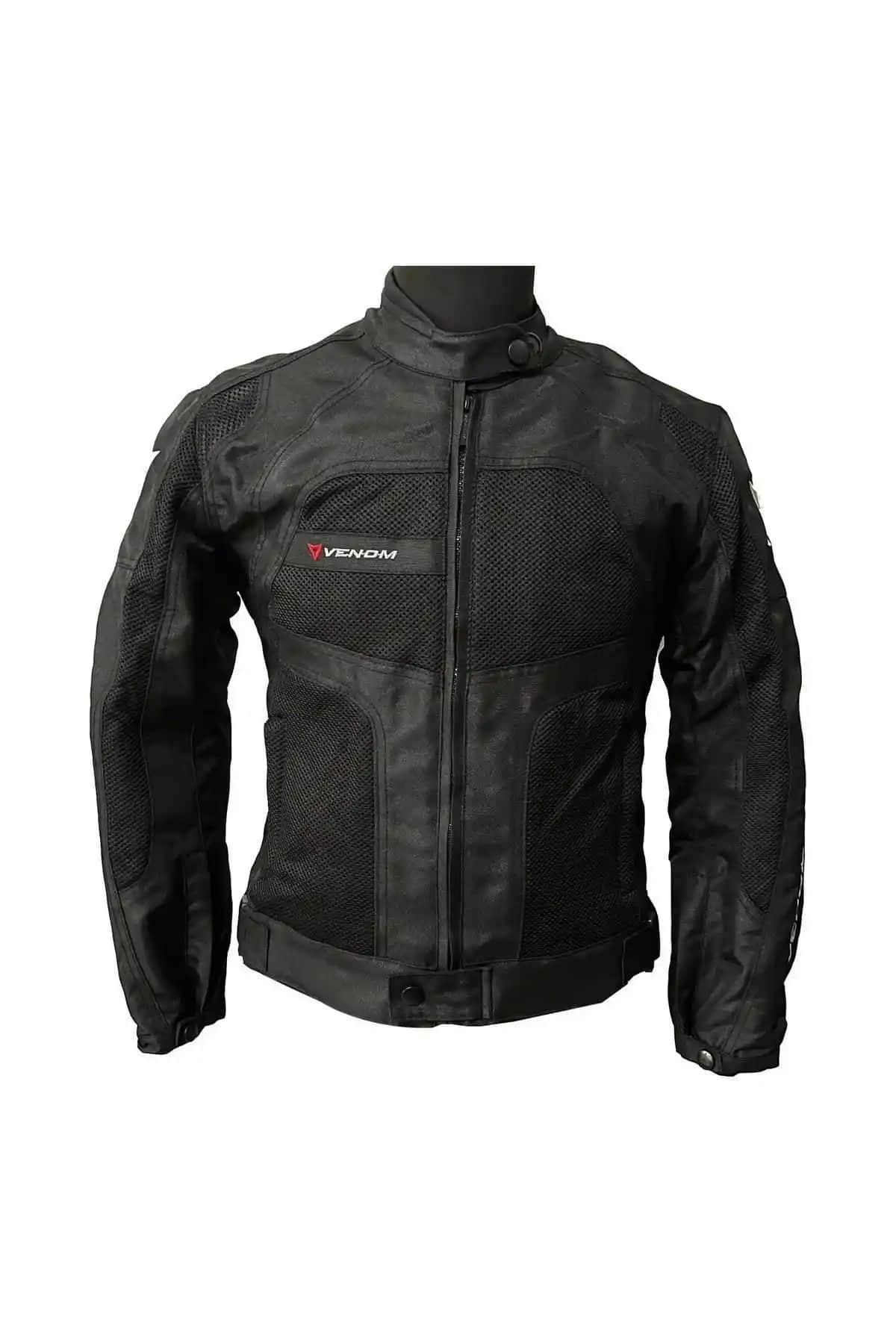 Venom Erkek Siyah Dynamic Motosiklet Montu Çok Yönlü ve Dayanıklı Tasarım