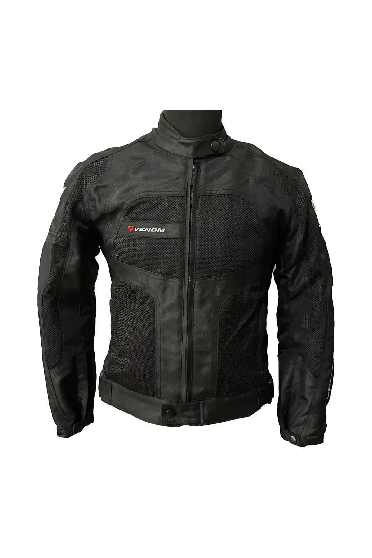 Venom Erkek Siyah Dynamic Motosiklet Montu Çok Yönlü ve Dayanıklı Tasarım