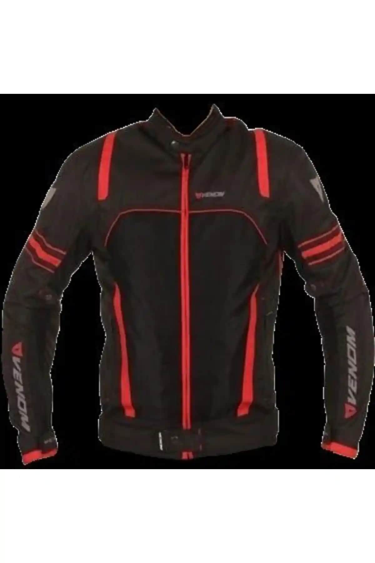 Venom Spin Yazlık Motosiklet Montu Siyah Kırmızı Modern ve Güvenli Tasarım