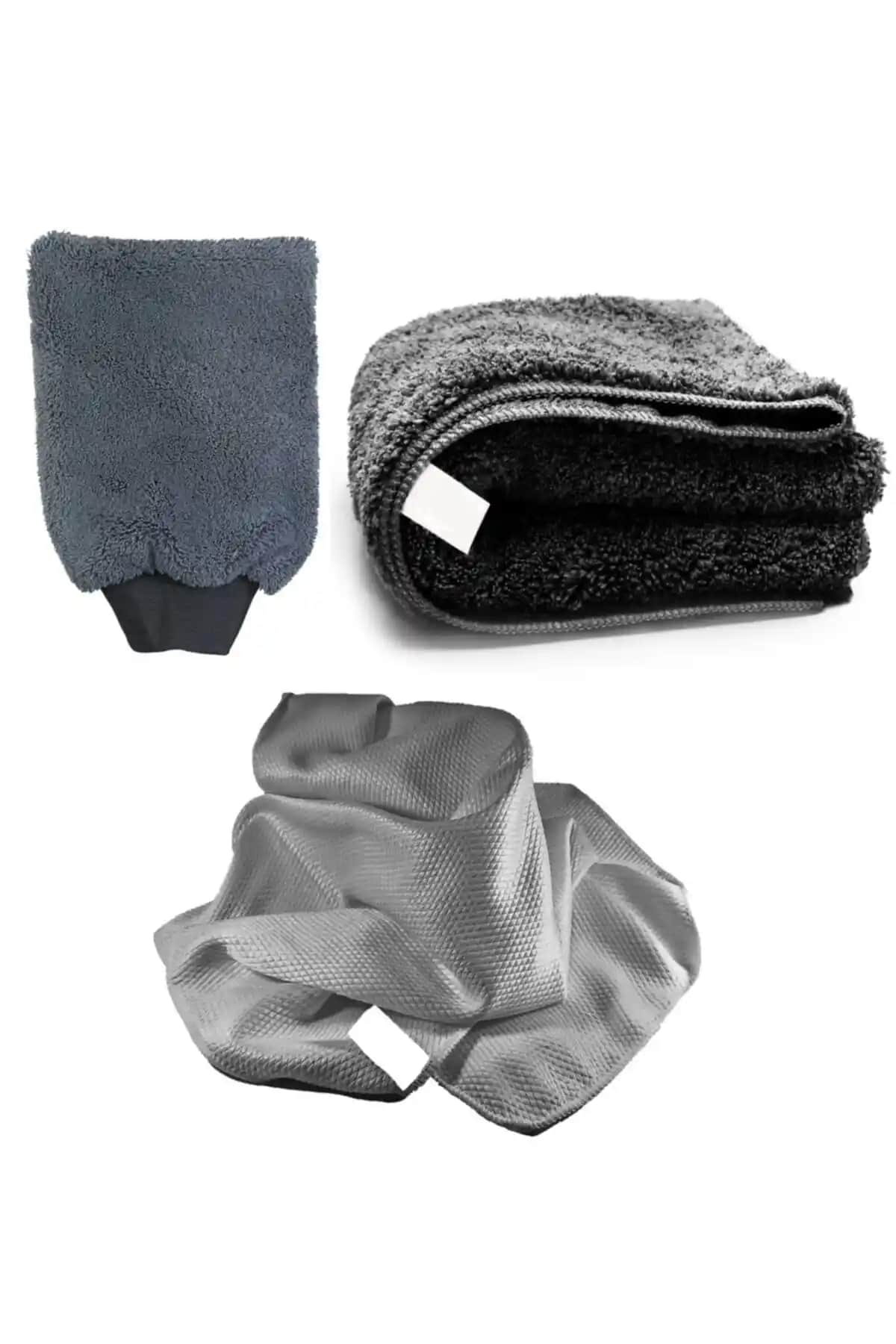 Vizyon Park 3'lü Full Grey Paket Araç Yıkama Seti Temizlikte Yeni Bir Dönem