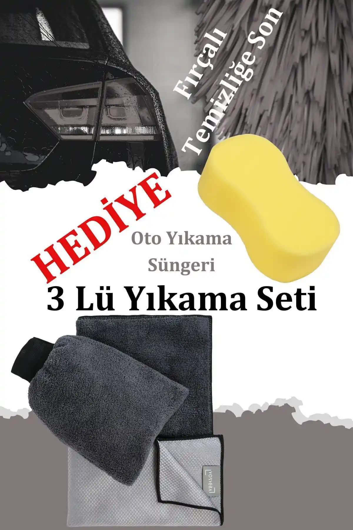 Vosvera 3'lü Antrasit Yıkama Seti: Araç Temizliği İçin Güvenilir ve Etkili Çözüm