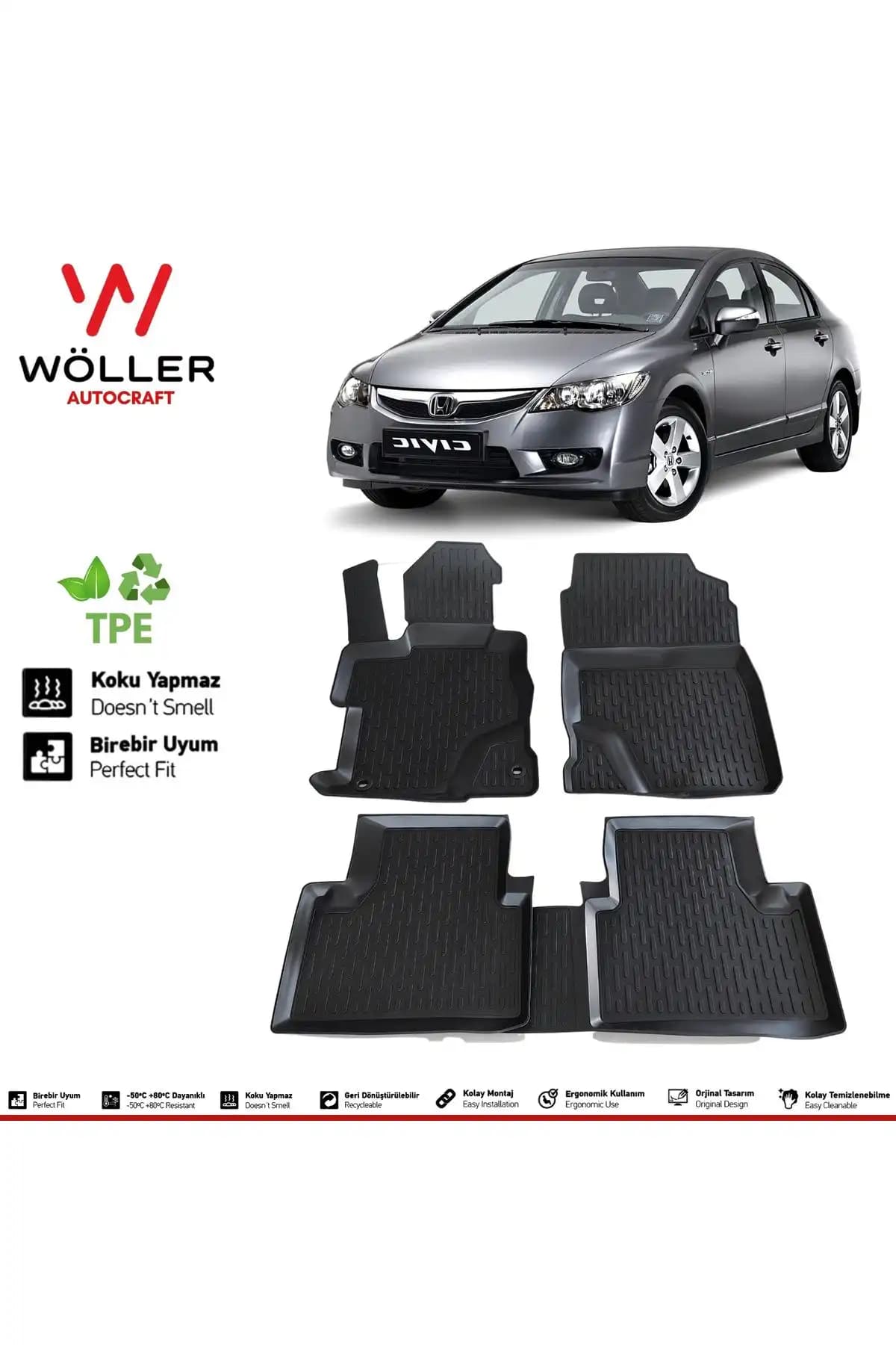 Wöller Honda Civic FD6 Paspasları: Dayanıklı ve Uyumlu Araç İçin Kaliteli Seçenekler