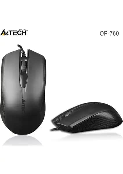 A4Tech OP-760 USB Siyah Fare: Ergonomik ve Uygun Fiyatlı Günlük Kullanım Mouse'u