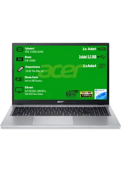 Acer Aspire 3 A315-510P: Günlük Kullanım İçin Uygun Şık ve Performanslı Dizüstü Bilgisayar