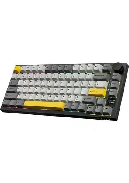 Ajazz AK820 Pro 75% Mekanik Klavye: Özelleştirilebilir TFT Ekran ve Çoklu Bağlantı Özellikleri