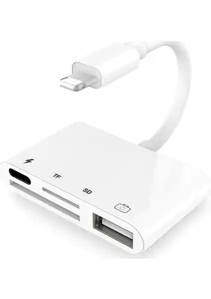 Alfais 4333 Apple Lightning to USB Micro SD ve TF Kart Okuyucu Adaptör Ürünü
