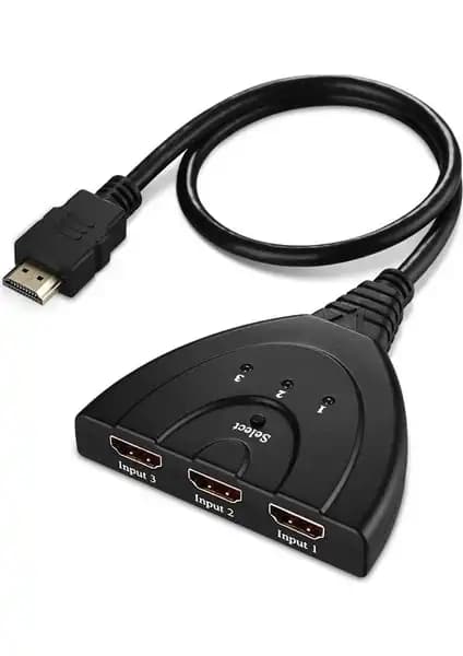 Alfais 4586 HDMI Çoklayıcı Switch 3 Port ile Çoklu HDMI Cihaz Bağlantısı ve Kolay Kullanım
