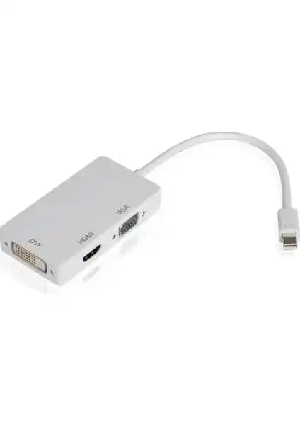Alfais 4639 Mini DisplayPort HDMI VGA DVI Adaptörü Çok Yönlü Bağlantı Çözümü