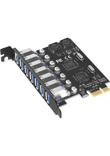 Alfais 4899 PCI-E 7 Port USB 3.0 Kart Hub ile Gelişmiş Bağlantı ve Performans