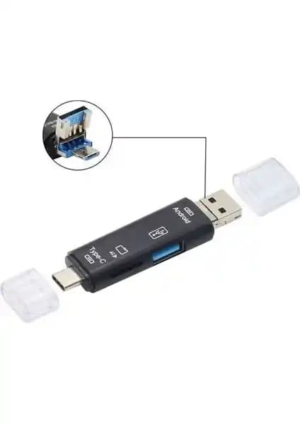 Alfais 5068 Otg 3in1 Type-C Micro USB Dönüştürücü ve Kart Okuyucu Ürün Özellikleri