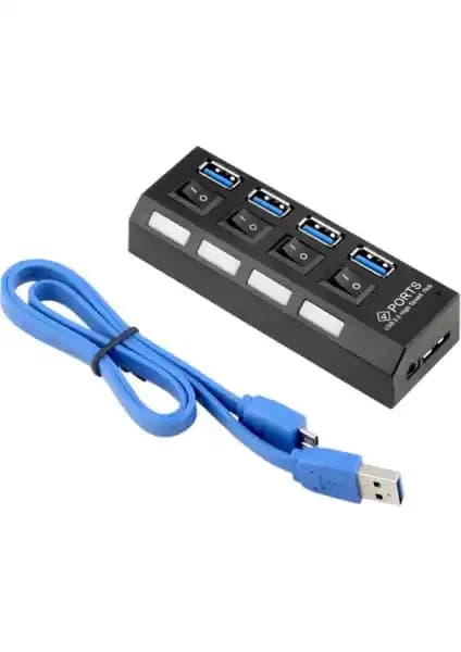 Alfais 5134 4 Port USB 3.0 ve 2.0 Hub Çoğaltıcı: Yüksek Performanslı ve Kullanışlı Tasarım