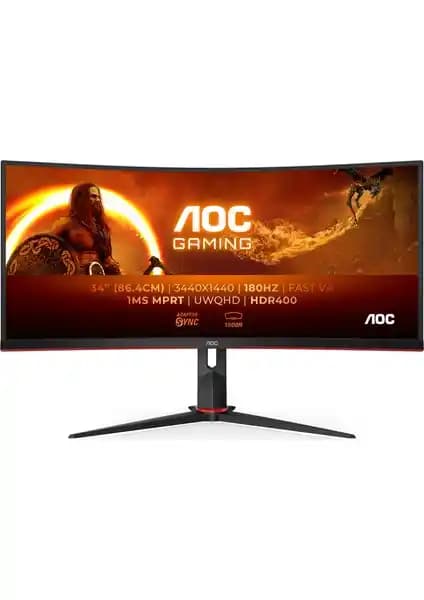 AOC CU34G2XP/BK 34 İnç Ultra Geniş Kavisli Oyuncu Monitörü Yüksek Performans ve Görüntü Kalitesi