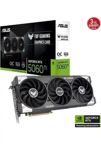 ASUS 16GB TUF Gaming RTX 5060 Ti GDDR7 Ekran Kartı Yüksek Performans ve Dayanıklılık