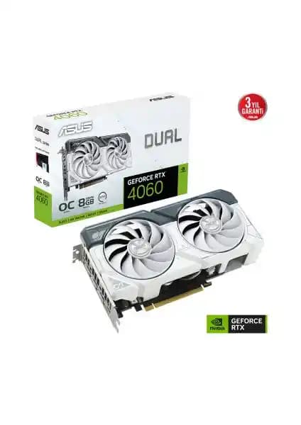 Asus Dual GeForce RTX 4060 White OC Ekran Kartı Yüksek Performans ve Dayanıklılık İçin