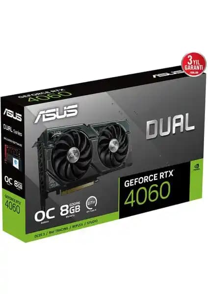 Asus GeForce Dual-RTX4060-O8G 8GB OC Ekran Kartı Performans ve Dayanıklılık Özellikleri