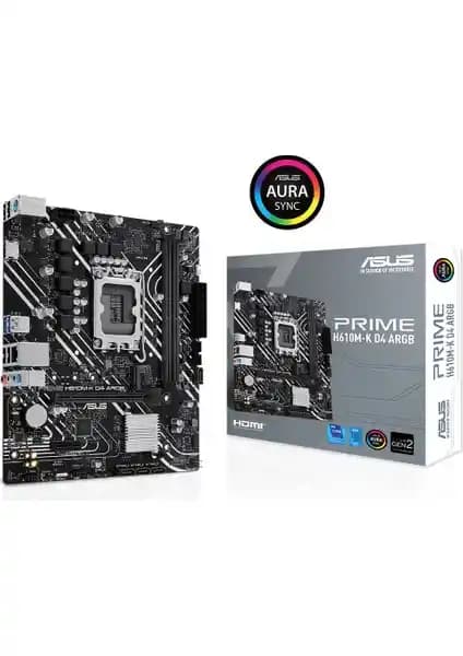 ASUS Prime H610M-K D4 ARGB Anakart: Günümüz Bilgisayarları İçin Güçlü ve Estetik Temel Bileşen