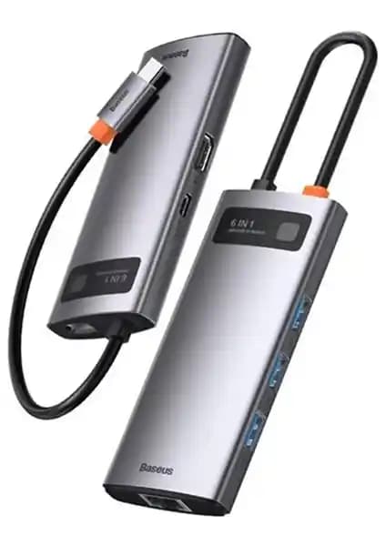 Baseus Metal Gleam Serisi 6'lı Type-C Hub Adaptörü: Çoklu Bağlantı ve Estetik Tasarım Özellikleri