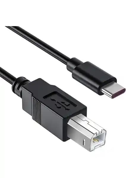 BK Teknoloji Type-C To USB-B Yazıcı ve Midi Kablosu 3 Metre Uzunlukta Güçlü Bağlantı