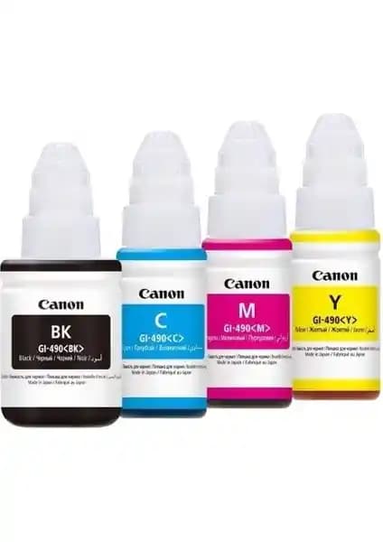 Canon GI-490 Pixma G3400 4 Renk Orijinal Mürekkep Seti Yüksek Kalite ve Güvenilirlik