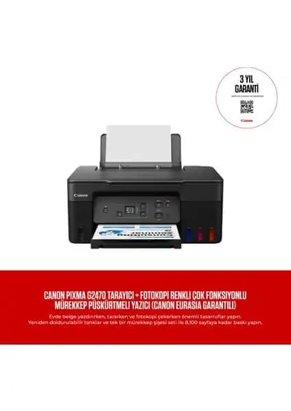 Canon Pixma G2470 Çok Fonksiyonlu Yazıcı: Yüksek Kalite ve Güvenilirlik İçin Uygun Seçenek