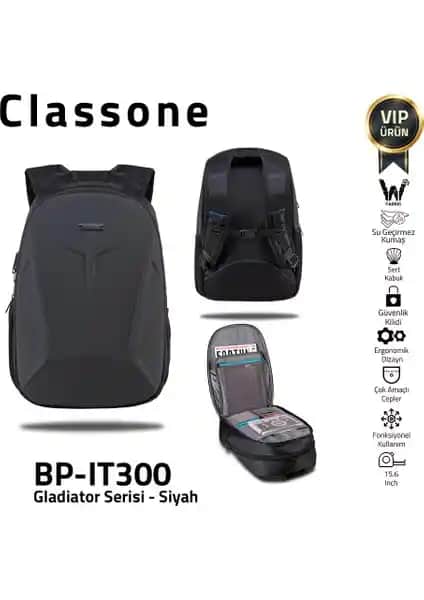 Classone BP-IT300 15,6 İnç Notebook Sırt Çantası Günlük Kullanım İçin Dayanıklı ve Şık Tasarım