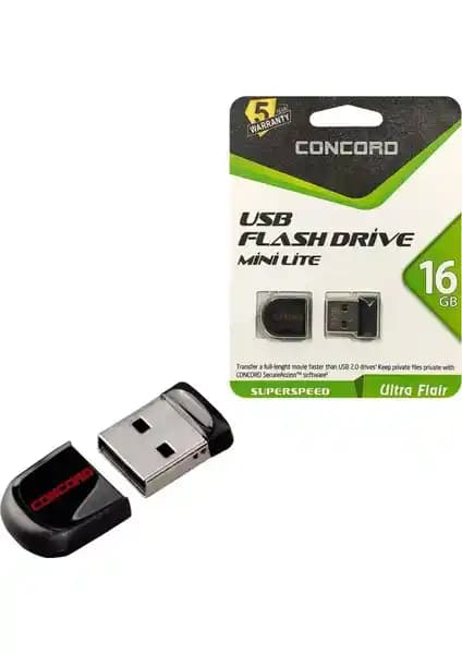 Concord USB Flash Bellek 16GB Mini Lite C-UML16: Günlük ve Hafif Kullanımlar İçin Pratik Depolama Çözümü