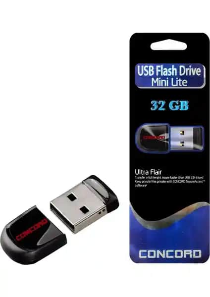 Concord USB Flash Bellek 32GB Mini Lite Günlük Kullanım İçin Taşınabilir Depolama Cihazı
