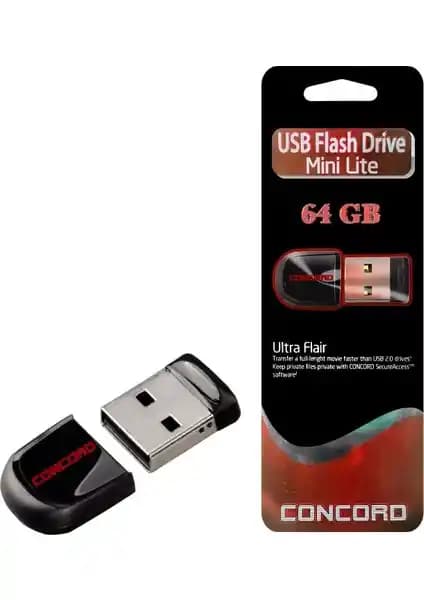 Concord USB Flash Bellek 64GB Mini Lite C-UML64 Güçlü ve Taşınabilir Veri Depolama Çözümü
