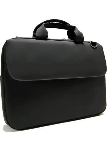 D'Vers Siyah Macbook Air ve Pro 13-15.6 İnç Darbeye Karşı Korumalı Şık Laptop Çantası