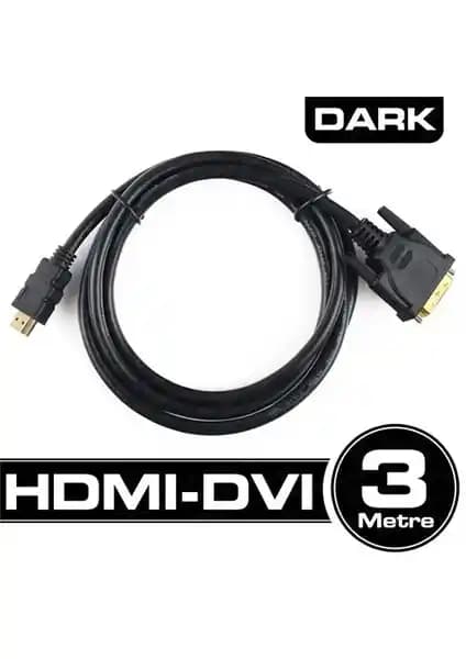 Dark 3 Metre DVI - HDMI Çift Yönlü Görüntü Bağlantı Kablosu Teknik Özellikleri ve Kullanım Alanları