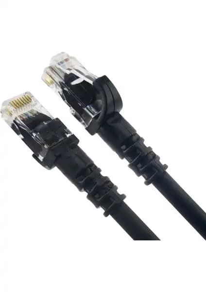 Derkab 1 Metre Siyah Cat6 Ethernet Kablosu Güvenilir ve Yüksek Performanslı Bağlantı