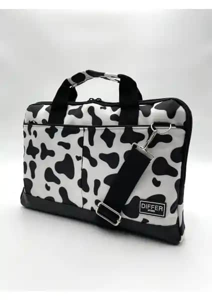 Differ Studio 13.3 ve 14 İnç İnek Desenli Notebook Laptop Çantası Günlük Kullanım İçin