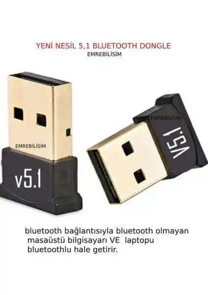 Emre Bilişim Mini Bluetooth Adaptör Dongle ile Masaüstü Bilgisayarlarınızı Kablosuz Hale Getirin