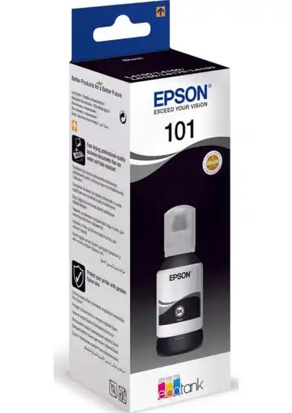 Epson 101 Siyah Mürekkep Şişesi Uzun Ömürlü ve Ekonomik Baskı Çözümü