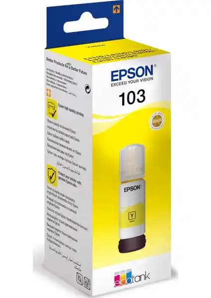 Epson 103 EcoTank Sarı Mürekkep Kartuşu - Yüksek Kalite ve Güvenilirlik Sağlar