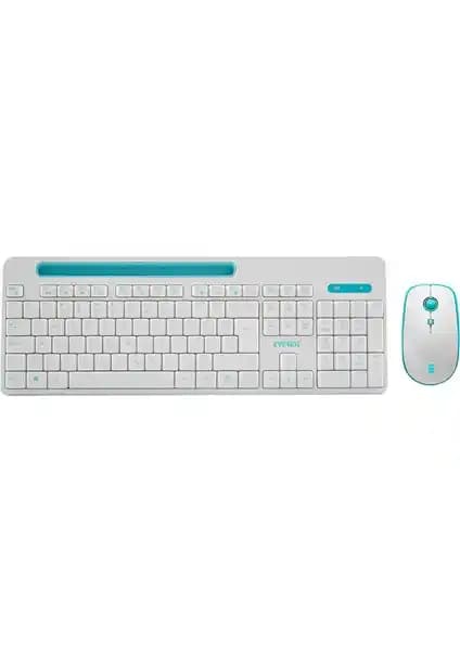 Everest Elite KM-6388 Beyaz/Mavi Kablosuz Klavye ve Mouse Seti - Modern ve Ergonomik Tasarım