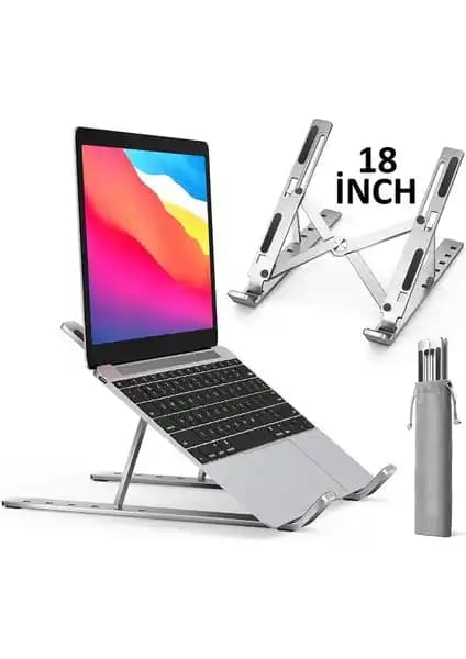 Fibaks Alüminyum Ayarlı Laptop ve Tablet Yükseltici Standı - Ergonomik ve Taşınabilir Çözüm