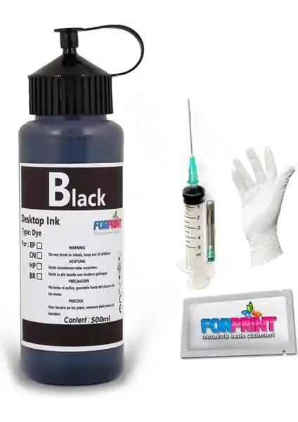 Forprint 500ml Siyah Mürekkep Epson Tanklı Yazıcılar İçin Uyumlu ve Ekonomik Çözüm