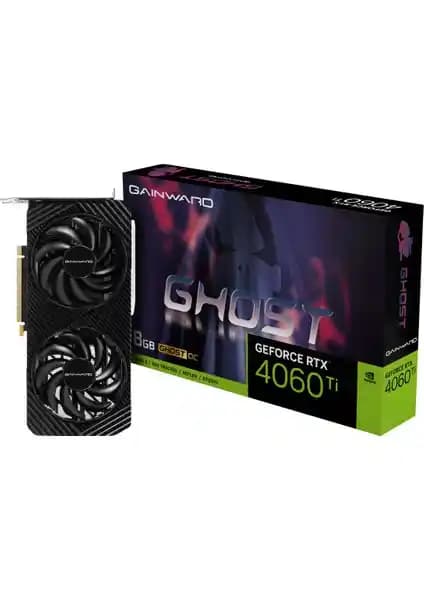 Gainward RTX 4060Ti GHOST OC 8GB GDDR6 Ekran Kartı Yüksek Performans ve Soğutma Teknolojisi