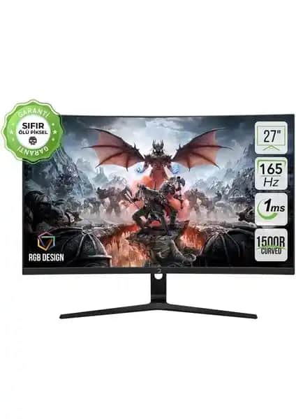 GamePower 27'' Vivid Curved Oyun Monitörü 165Hz ve 1ms Tepki Süresiyle Yüksek Performans