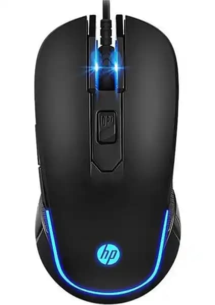 HP M200 2400 DPI Kablolu Gaming Mouse LED Işıklı Ergonomik ve Yüksek Hassasiyetli