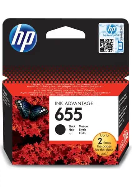 HP Orijinal 655 Siyah Mürekkep Kartuşu CZ109AE - Yüksek Kapasiteli ve Güvenilir Baskı Çözümü