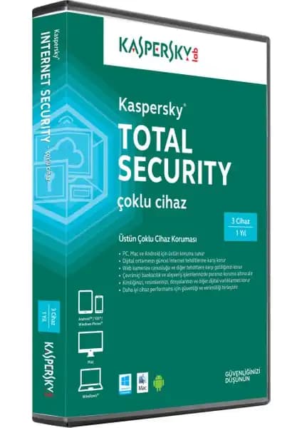 Kaspersky Total Security MD 3C Çoklu Cihaz Koruması ile Güvenli Dijital Yaşam