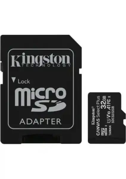Kingston 32GB microSDHC Canvas Select Plus Hafıza Kartı Güçlü ve Çok Yönlü Depolama Çözümü