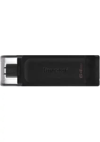 Kingston DT70 64GB USB-C 3.2 Gen 1 Taşınabilir Hızlı ve Dayanıklı Flash Bellek