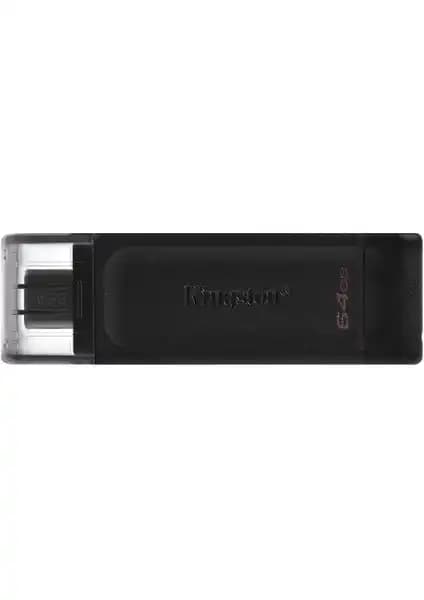 Kingston DT70 64GB USB-C 3.2 Gen 1 Taşınabilir Hızlı ve Dayanıklı Flash Bellek
